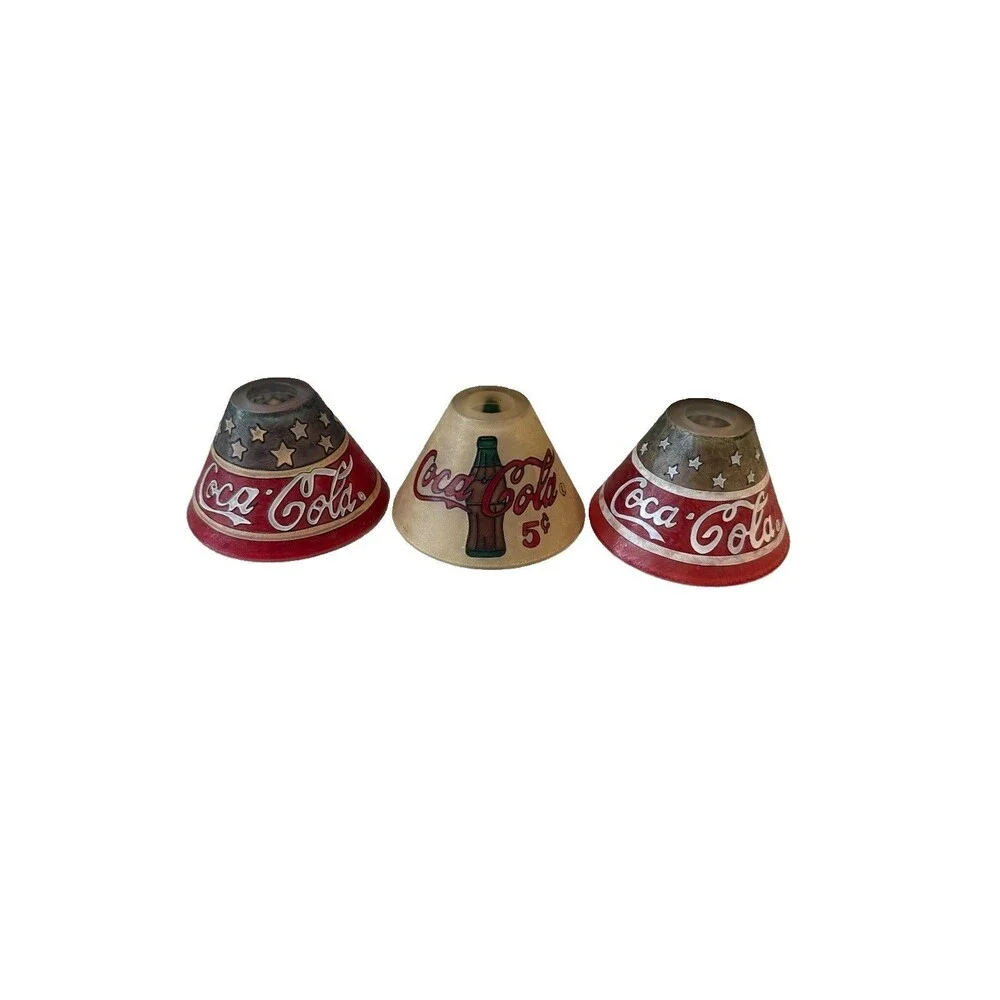 3 Coca cola Tea Light Holder Glass Shades ONLY